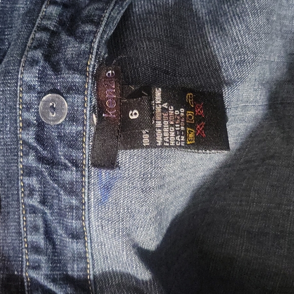 Vintage Y2K Denim Duster Jean Long Coat S - Picture 12 of 14